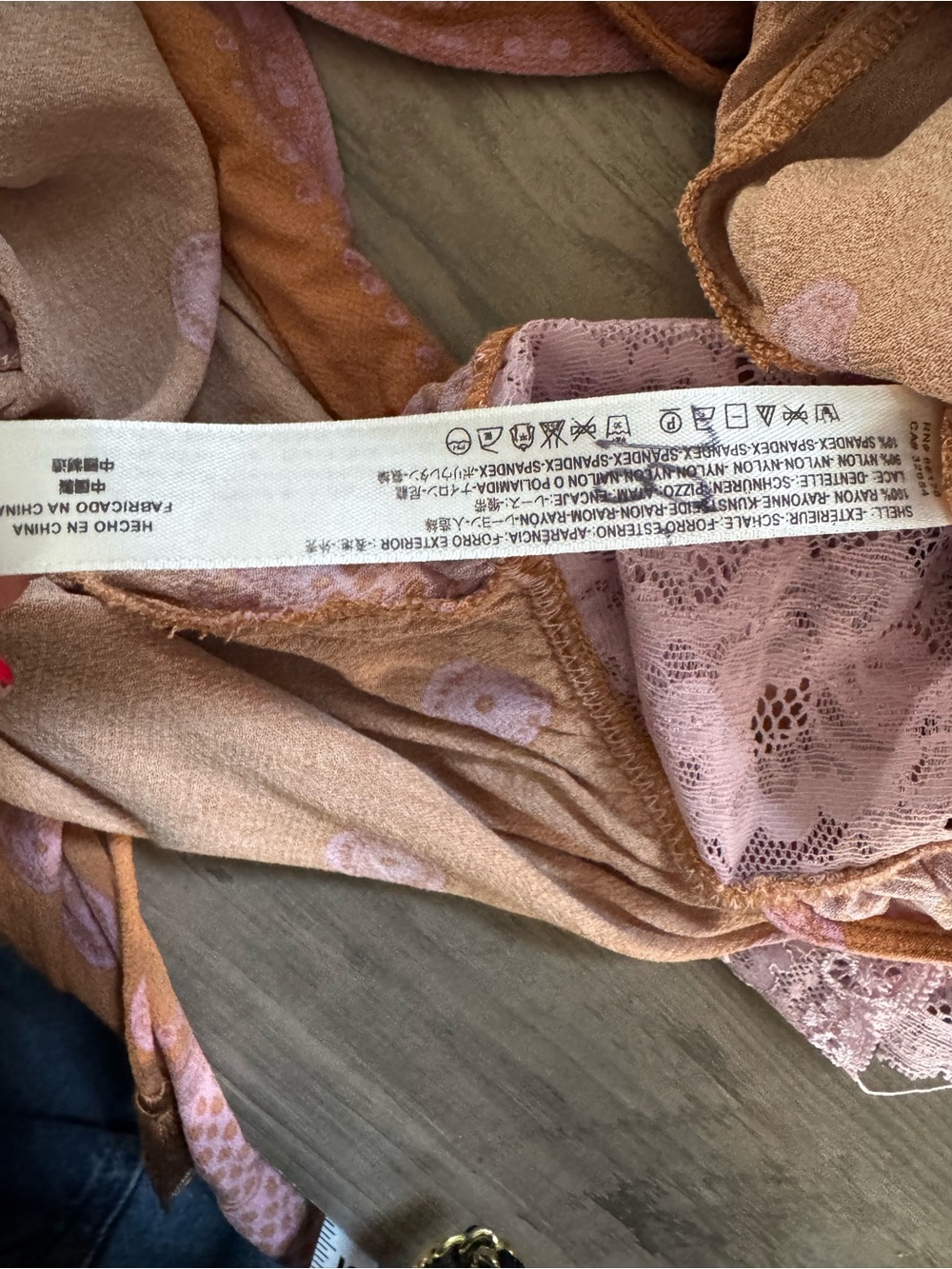 Free People Peach Wrap Bodysuit with Light Pink Accents - Picture 8 of 10